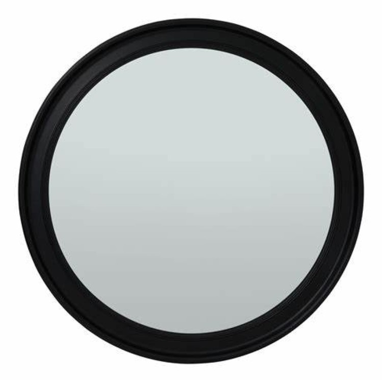 23334 Black wood round large mirror
