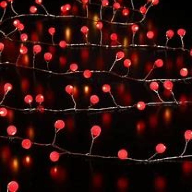 2523068 RED SNOWBERRY CLUSTER WIRE GARLAND
