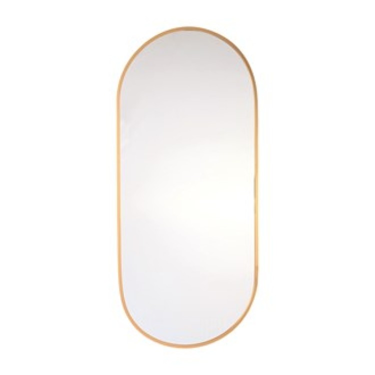 32499 GOLD METAL OVAL MIRROR 40X90