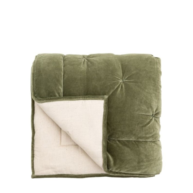 568711 Opulent Velvet bedspread in green