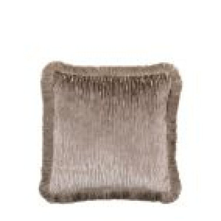 574125 Cut velvet Fringe Cushion silver