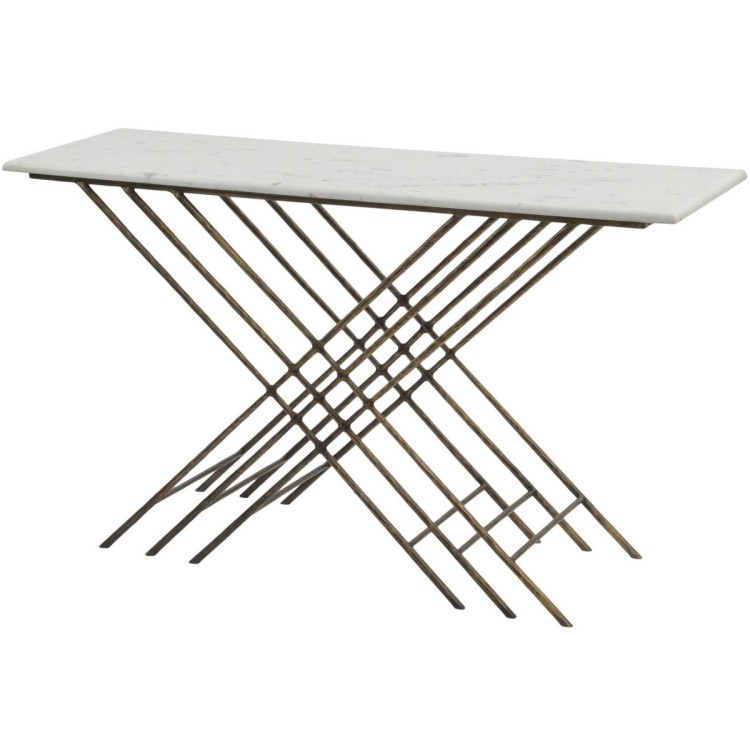 702833 WHITE MARBLE CONSOLE TABLE