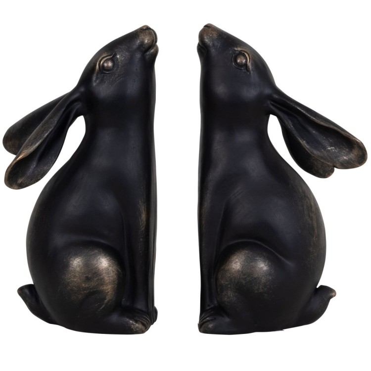 703939 BRONZE HARE PAIR