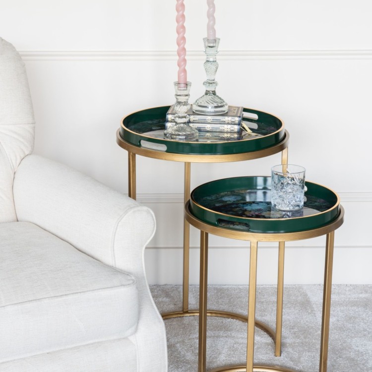 705176 MATHILDE FLORAL S/2 SIDE TABLES