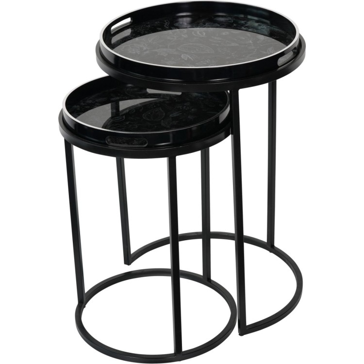 705177 LOUISE PRINT S/2 SIDE TABLES