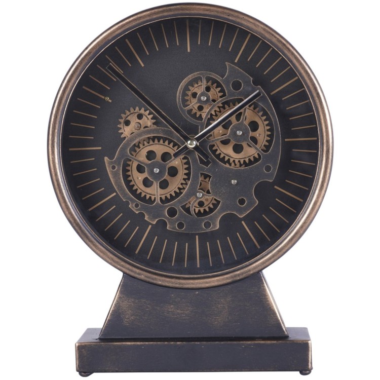 705892 PALLADIUM BLACK & GOLD MANTEL CLOCK 