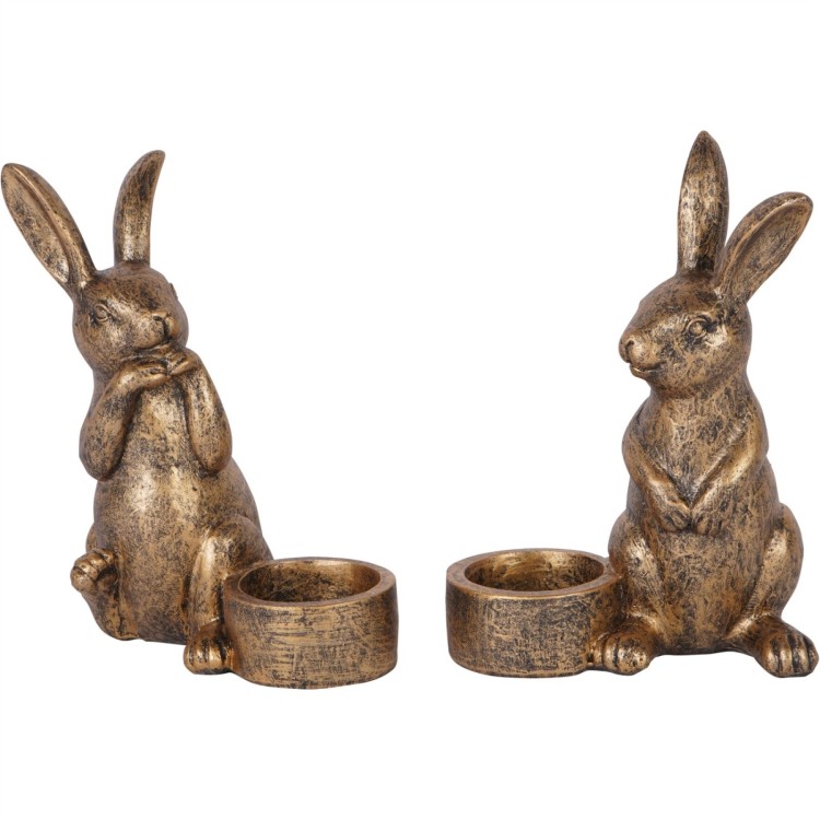 706310 S/2 RABBIT TEALIGHT HOLDER