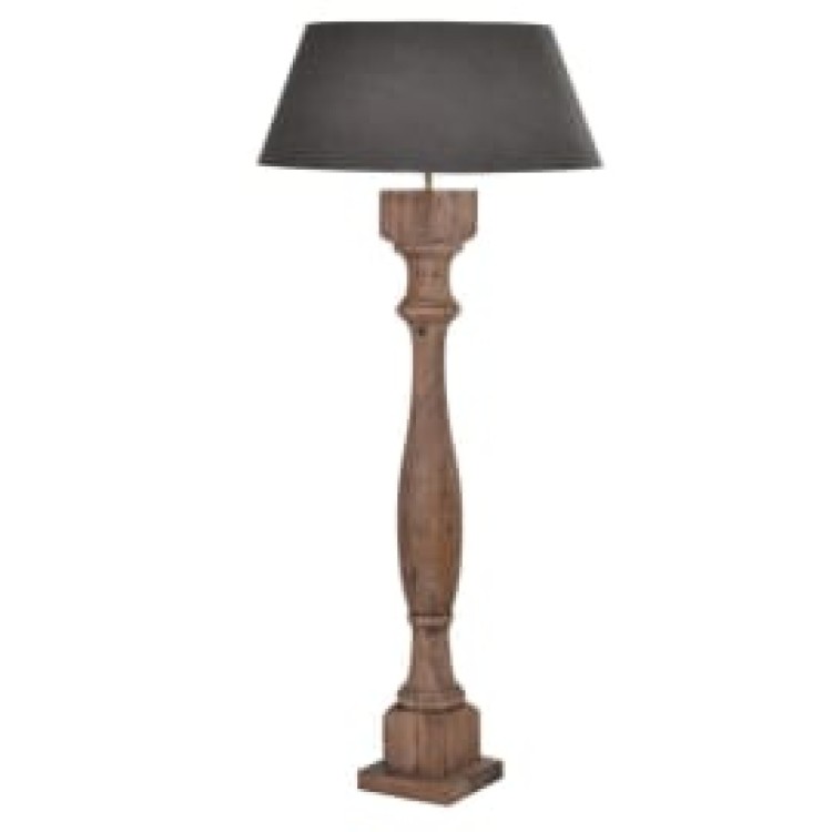 ARV005 WOOD COLUMN LAMP W/SHADE