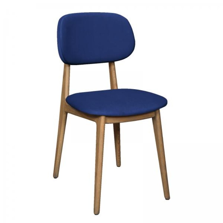 Bari Chair - Upholstered seat and back - Plush Marine