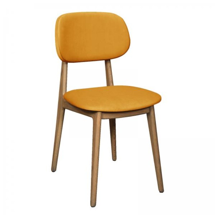 Bari Chair - Upholstered seat and back - Plush Mustard