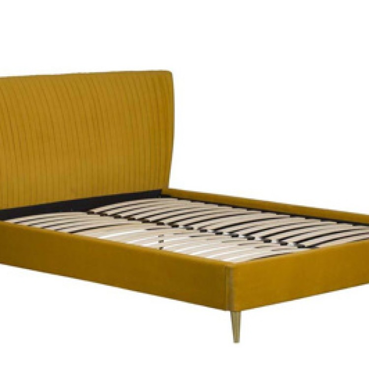BED-09-TUMERIC PLEATED BEDSTEAD SUPERKING