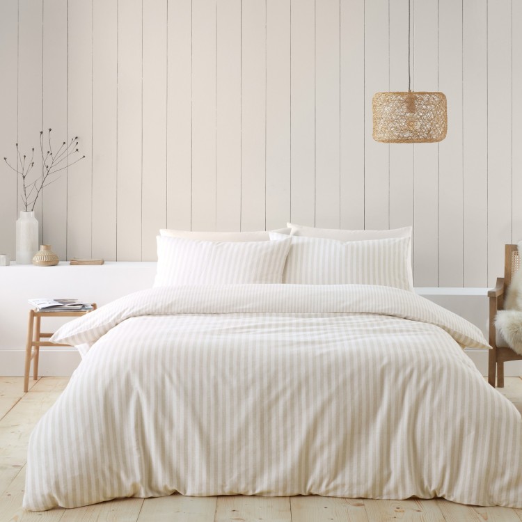 BRUSHED STRIPE NATURAL DB DUVET SET