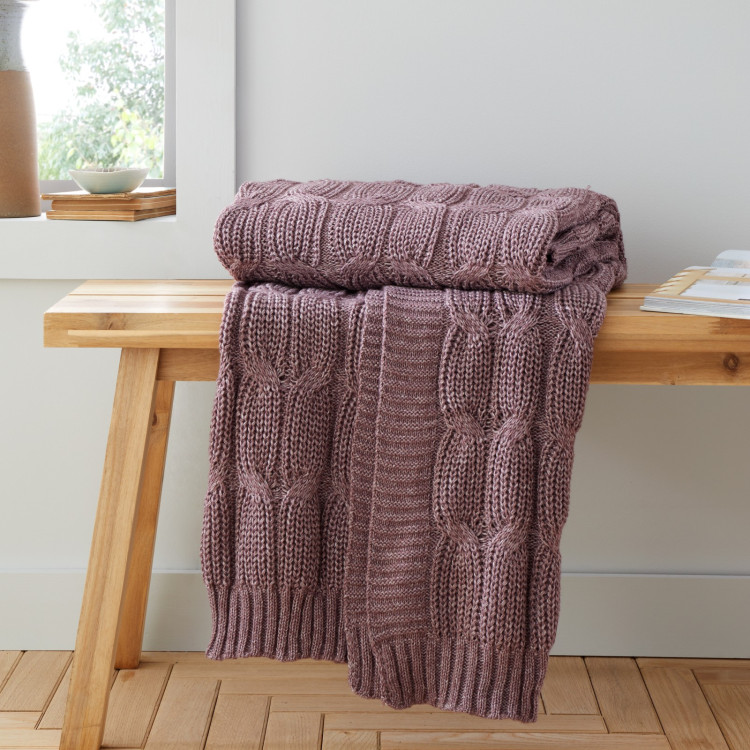 CHUNKY MARLE KNIT PLUM