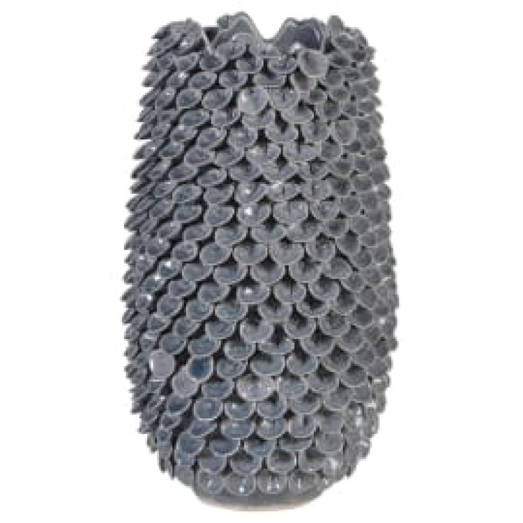 CMH076 GREY CERAMIC LEAF VASE