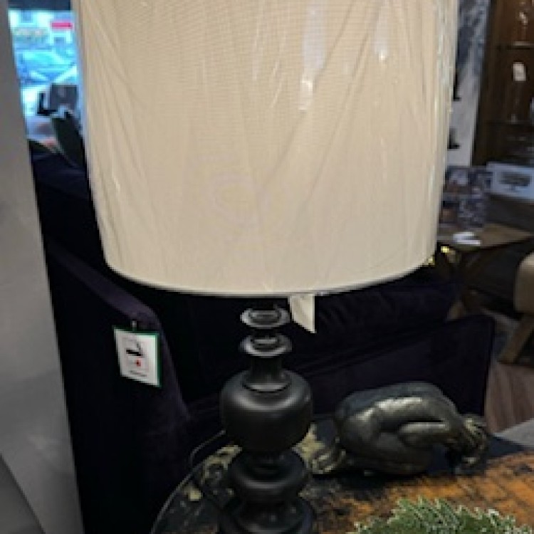 CTN079 BLACK TURN WOOD STYLE LAMP