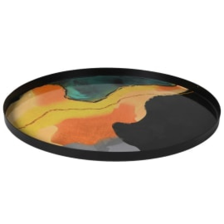 CXE087 ROUND MULTI COLOURED TRAY