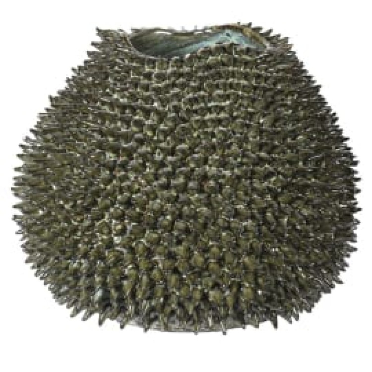 CYC031 GREEN HAND MADE SEA URCHIN VASE