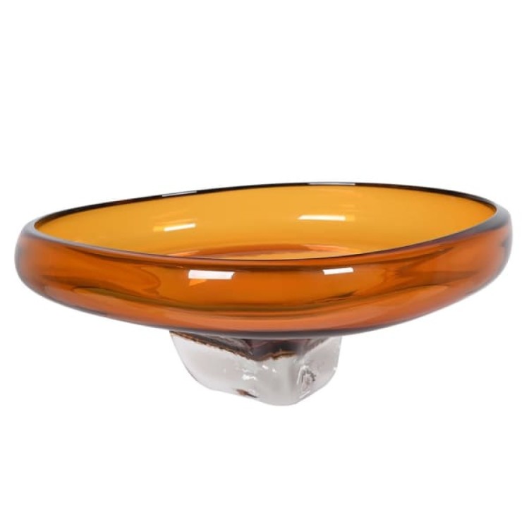 DHT028 AMBER GLASS DECOR BOWL