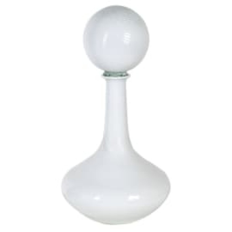 DHX170 SMALL WHITE GLASS BOTTLE WITH STOPPER
