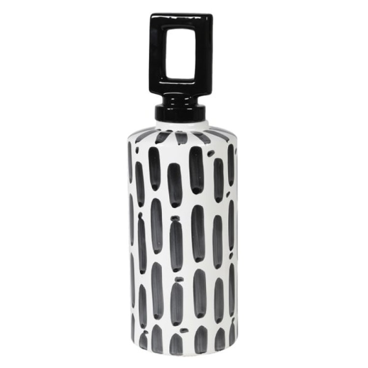 EGN367 BLACK/WHITE SQUARE LID JAR