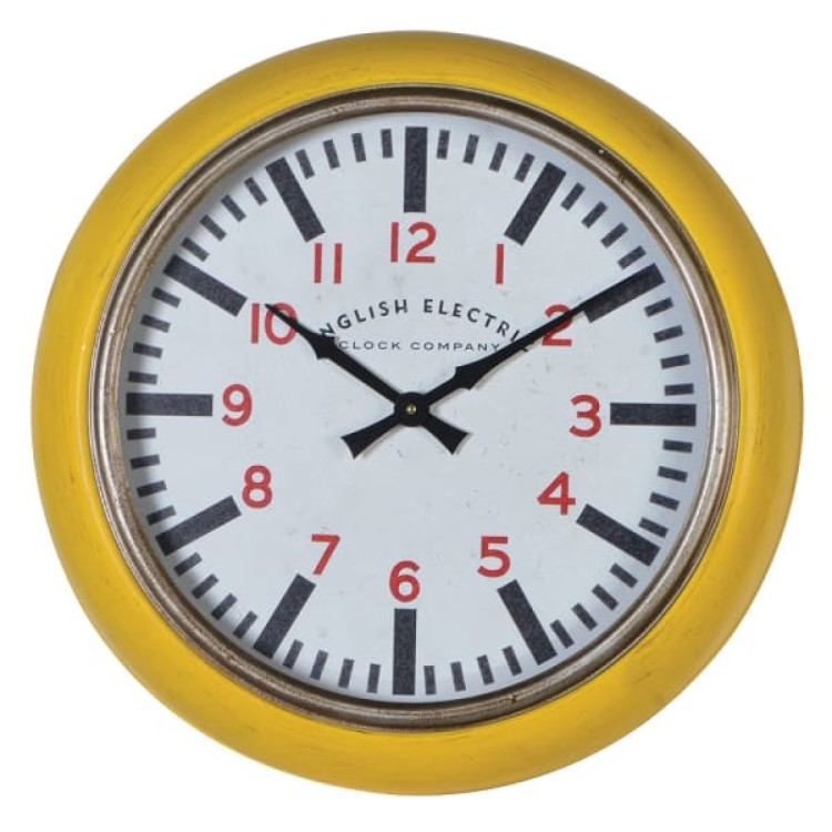 HMV007 English Electric' Yellow Wall Clock