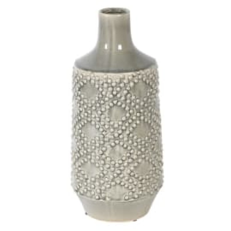 FBT021 LRG SOFT GREY DOTS VASE