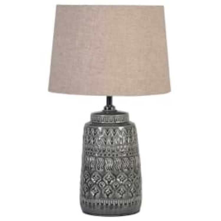 FLM004 DARK GREY LAMP WITH SHADE
