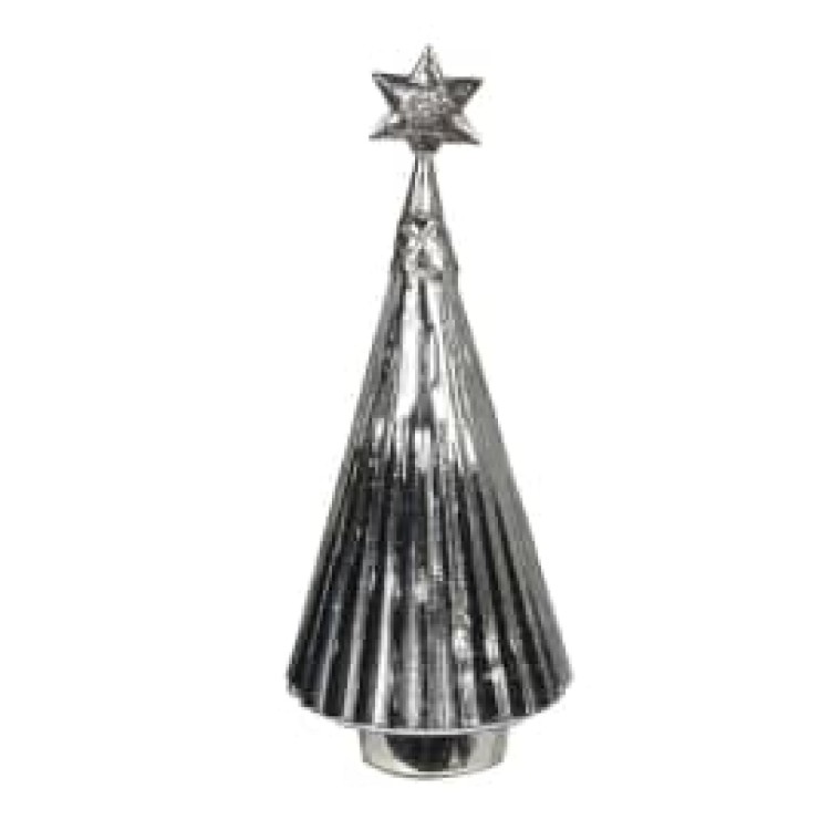 GWD072 SML ANT/SILVER XMAS TREE