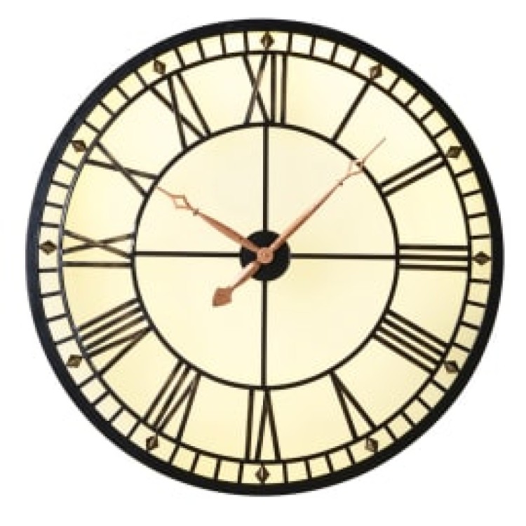 HMV005 LIT METAL WALL CLOCK