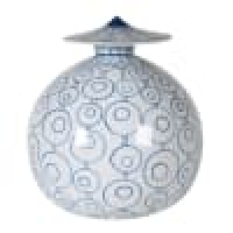 JNC395 BLUE/WHITE COOLIE LID JAR