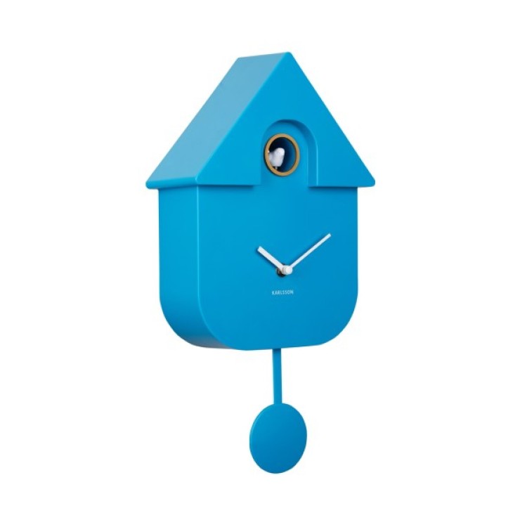 KA5768BB MODERN CUCKOO CLOCK BRIGHT BLUE