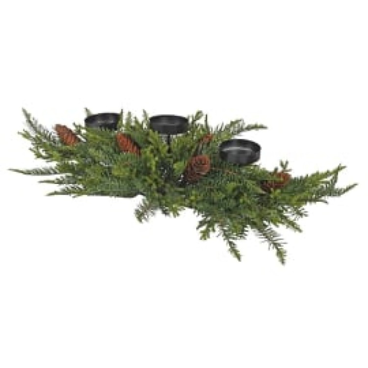 KOW2482 LARGE PINE TRIPLE CANDLEHOLDER
