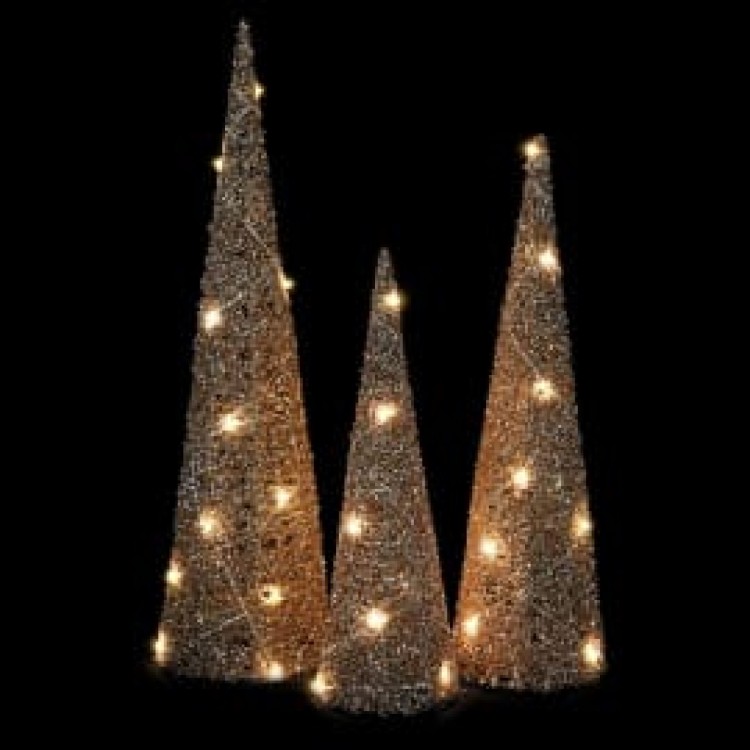 MJF155 SET OF 3 GLITTER TREES