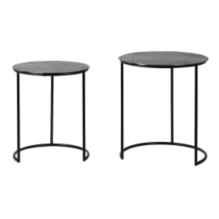 NDA386 SET OF 2 BLACK PEARL SIDE TABLES