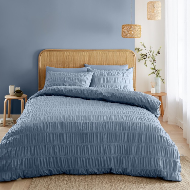SEERSUCKER LANSFIELD BLUE S/K