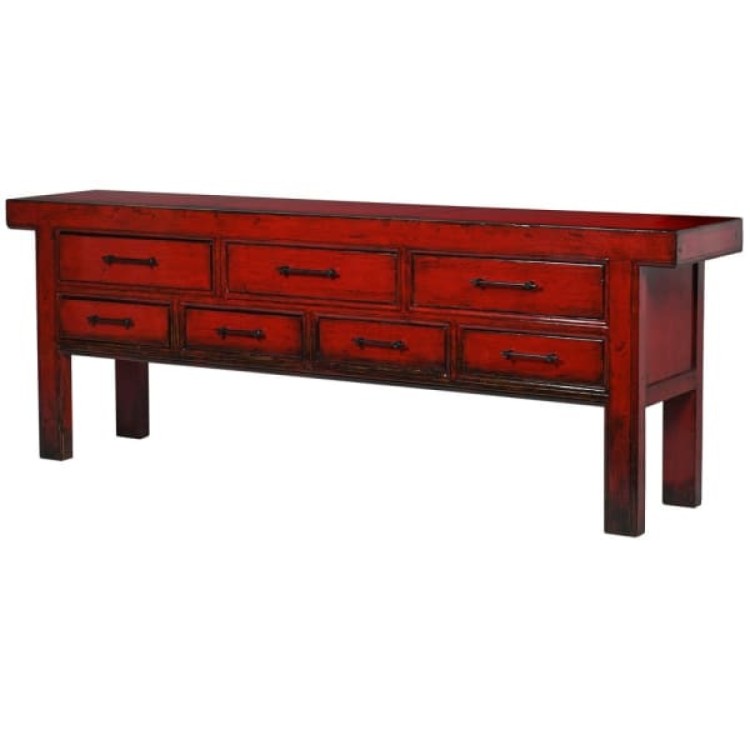 BN9913 Shanxi Red 7 Drawer Sideboard