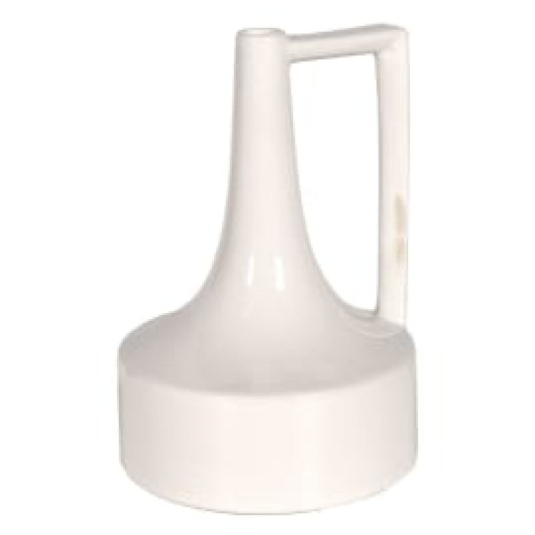 small white jug vase with sq handle