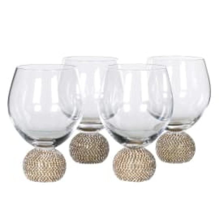 SXC033 S/4 GOLD /DIA NO STEM W/GLASS