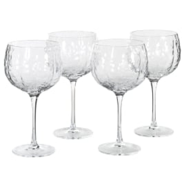 SXJ090 S/4 DIMPLED RED WINE GLASSES