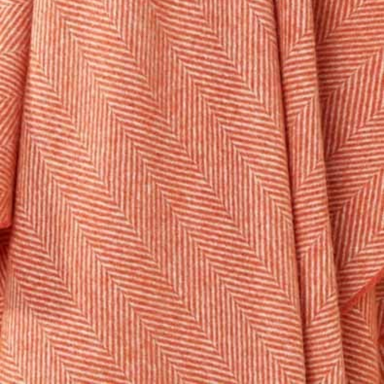 T1035/A01 HERRINGBONE/ORANGE RUST THROW