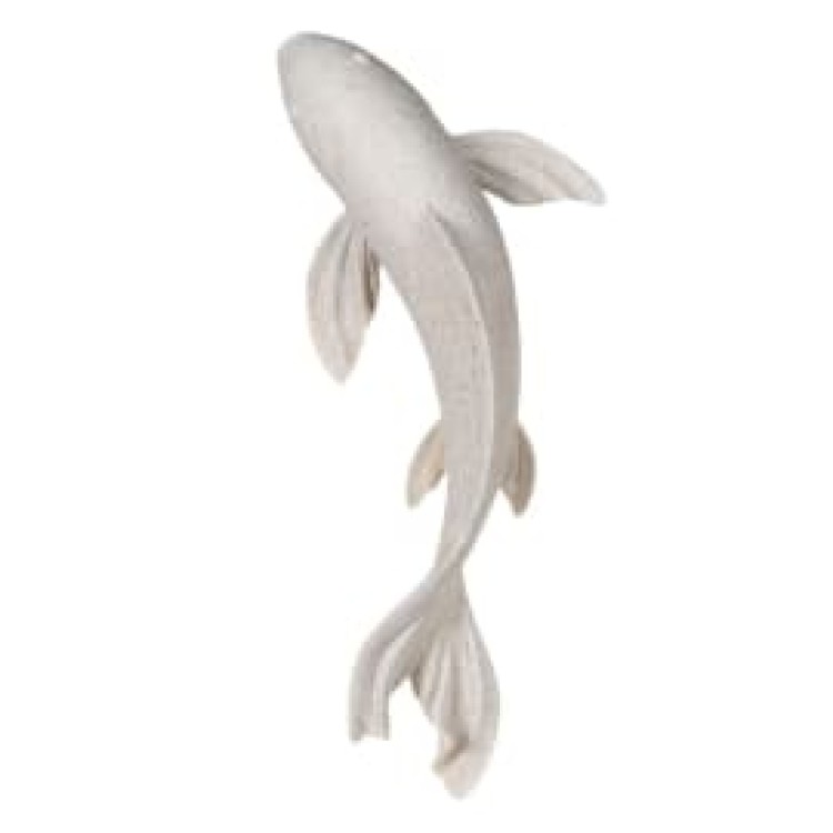 TEA558 WHT KOI FISH WALL ART