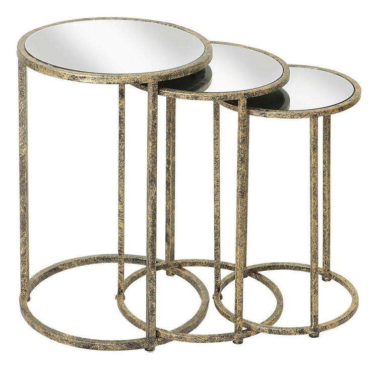 TF015 MIRROR TOP NEST OF 3 GTABLES