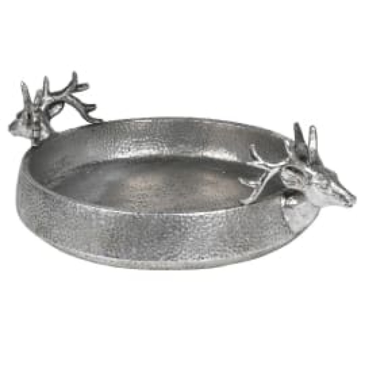 WGC208 SILVER HAMMERED DEER DISH